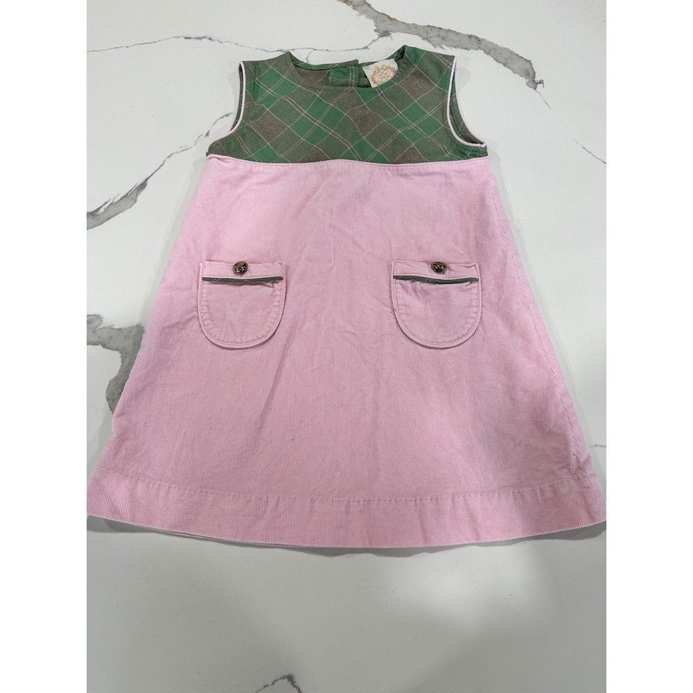 The‎ Beaufort Bonnet Company Plaid Corduroy Pocket Dress Green Pink Size 7